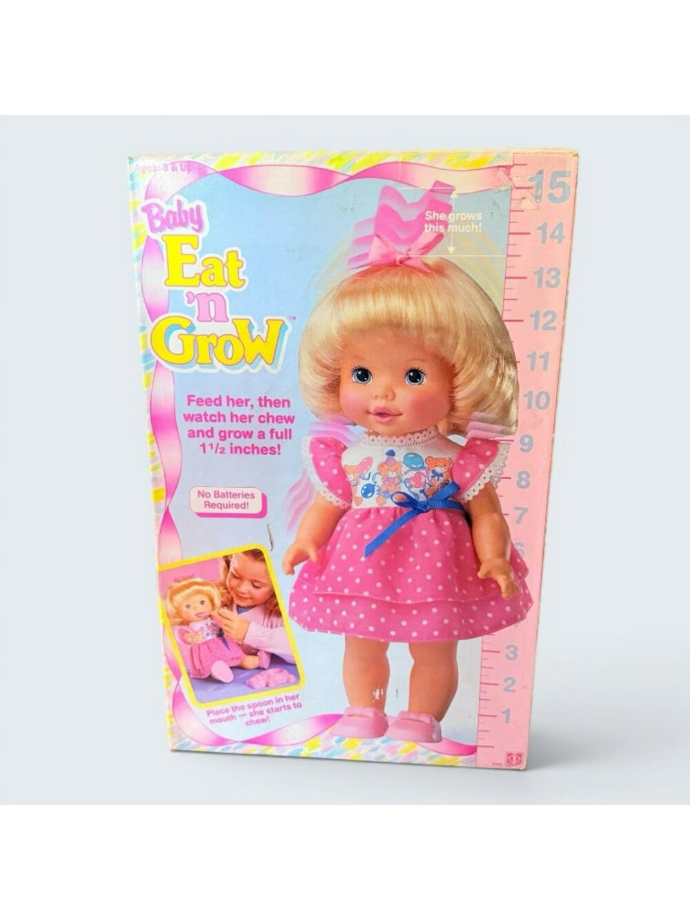 Baby Eat N Grow Doll Hasbro 1989 Unused in Open Box Vintage